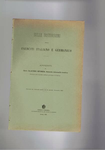 Sulle distorsioni negli eserciti italiani. Appunti. Estratto.