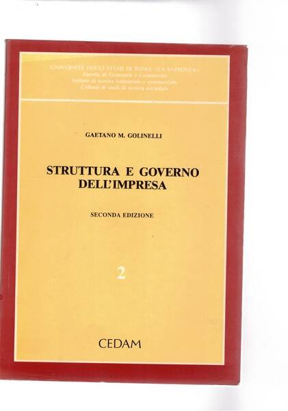 Struttura e governo dell'impresa. Verso la formazione di un modello …