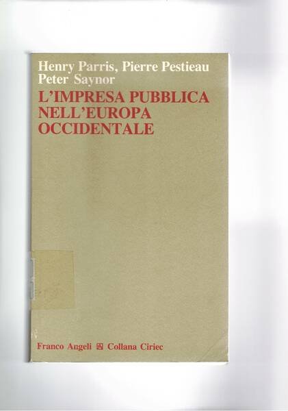 L'impresa pubblica nell'Europa occidentale.
