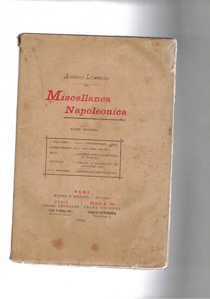 Miscellanea napoleonica serie IIa. di Policastro La napoleoneide poema; Von …