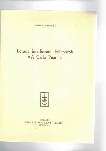 Lettura interlineare dell'epistola "A Carlo Pepoli". Estratto.