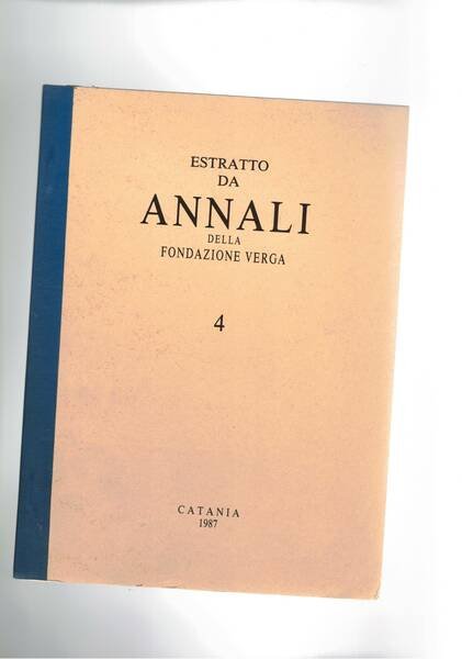 L'elaborazione di Fantasticheria. Estratto dagli annali della fondazione Verga.