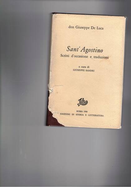 Sant'Agostino. Scritti d'occasione e traduzioni. A cura di Giseppe Sandri. | Immagine principale