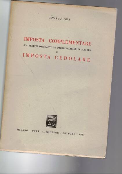 Imposta complementare sui redditi derivanti da partecipazione in società e …