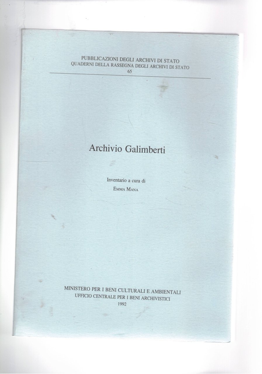 Archivio Galimberti.
