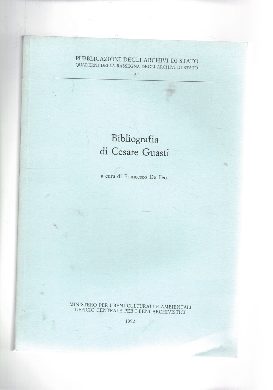 Bibliografia di Cesare Guasti.