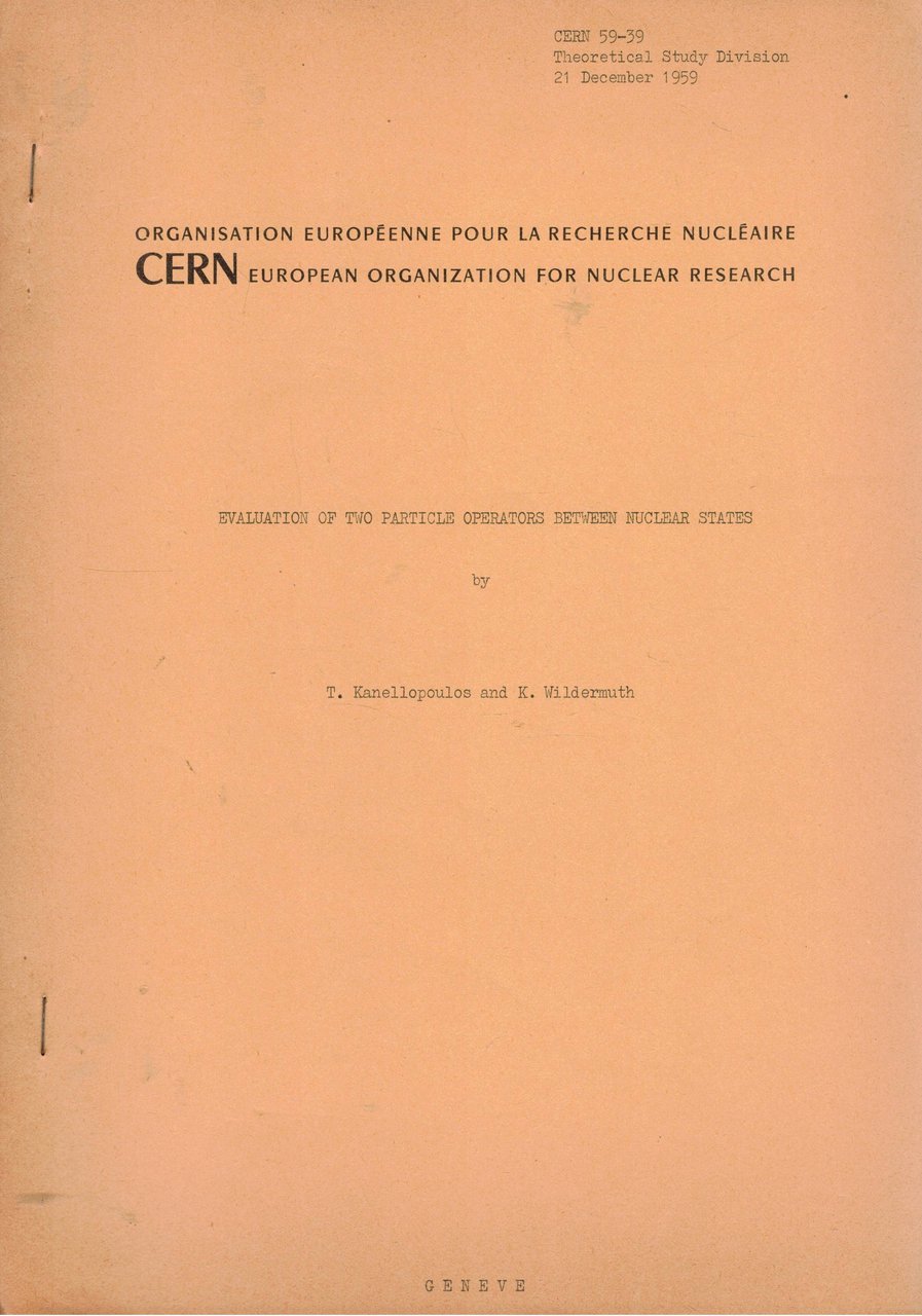 Evaluation un twoparticle operators between nuclear states.