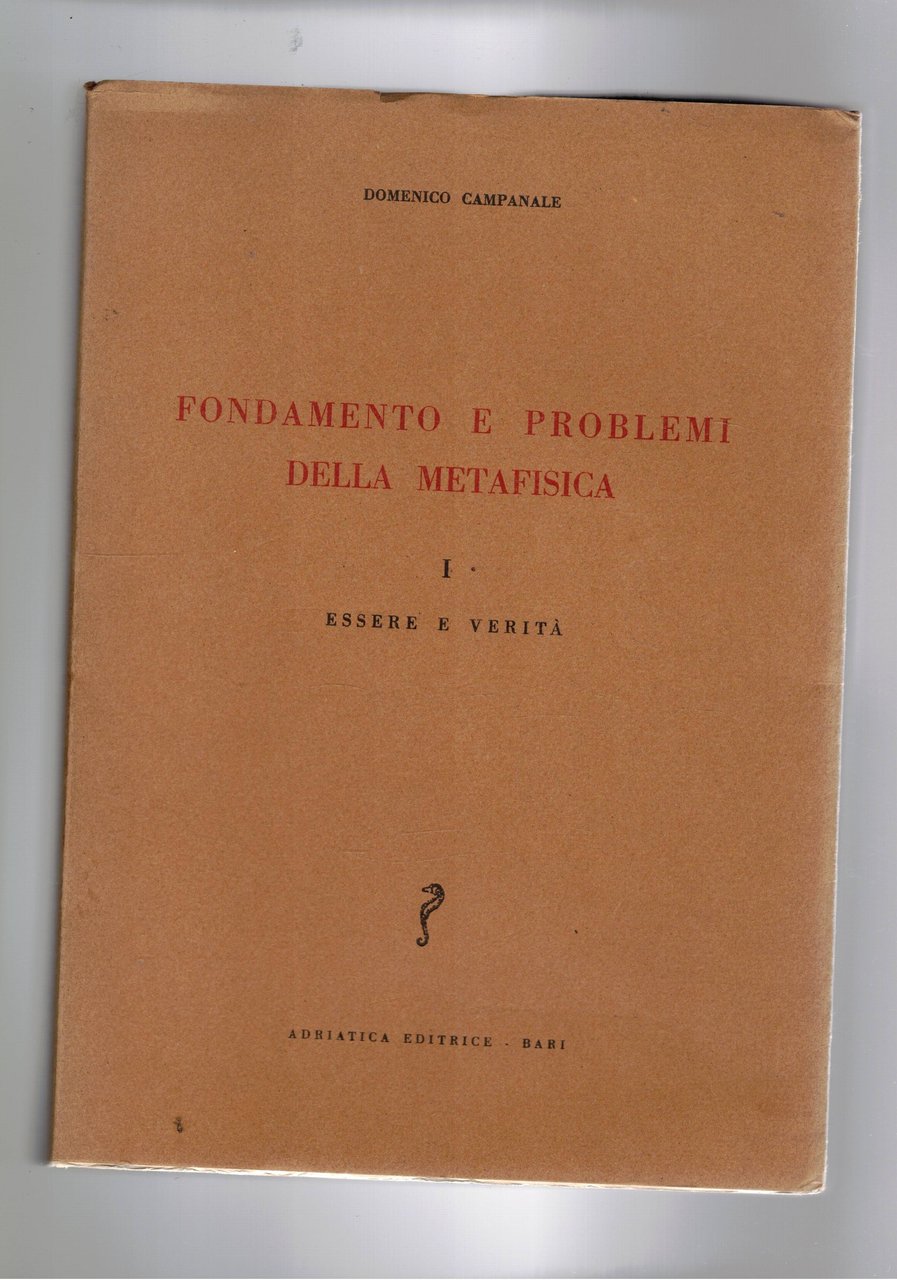 Fondamenti e problemi della metafisica. I° Essere e Verità. | Immagine principale
