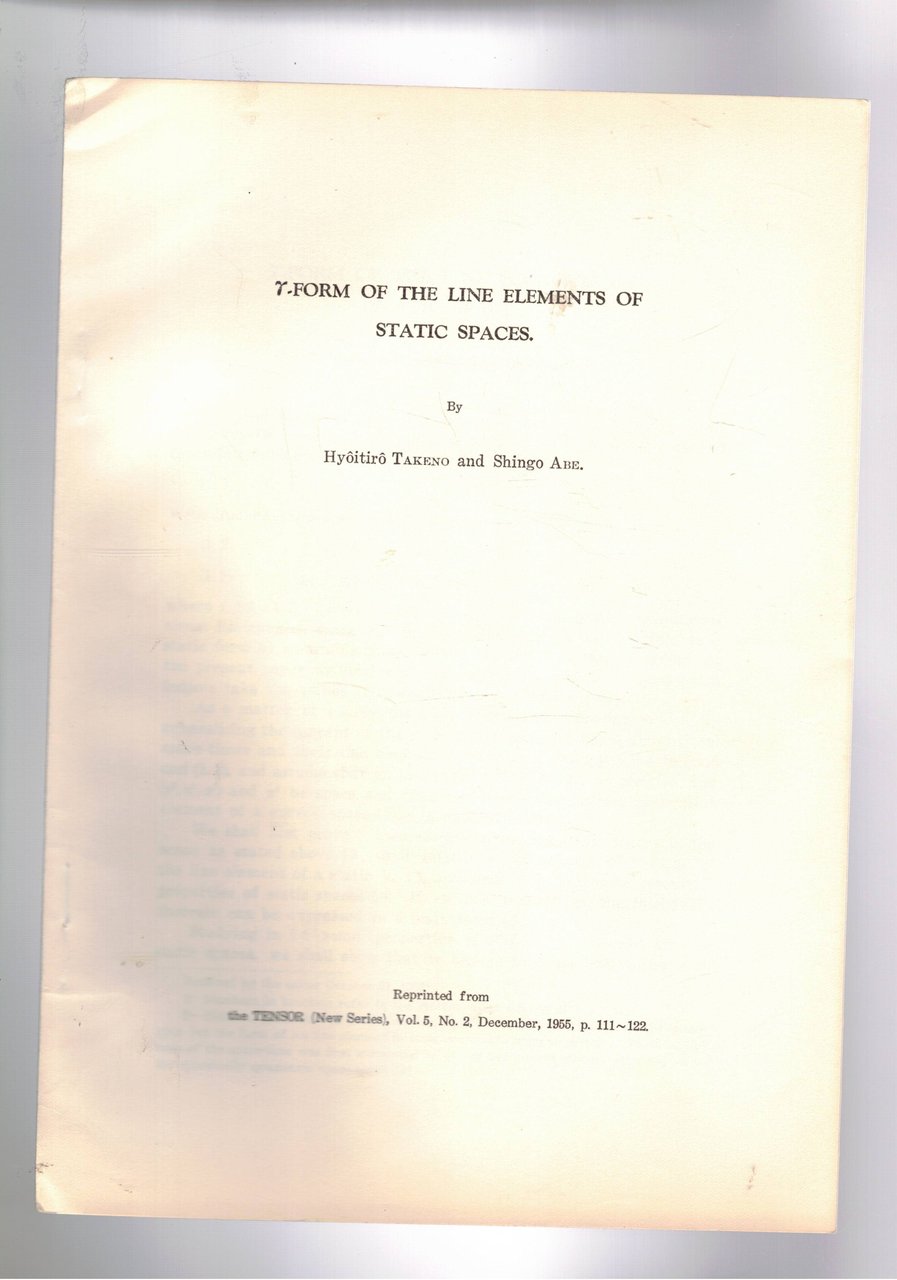 Form on the line elements of space times; On groups …