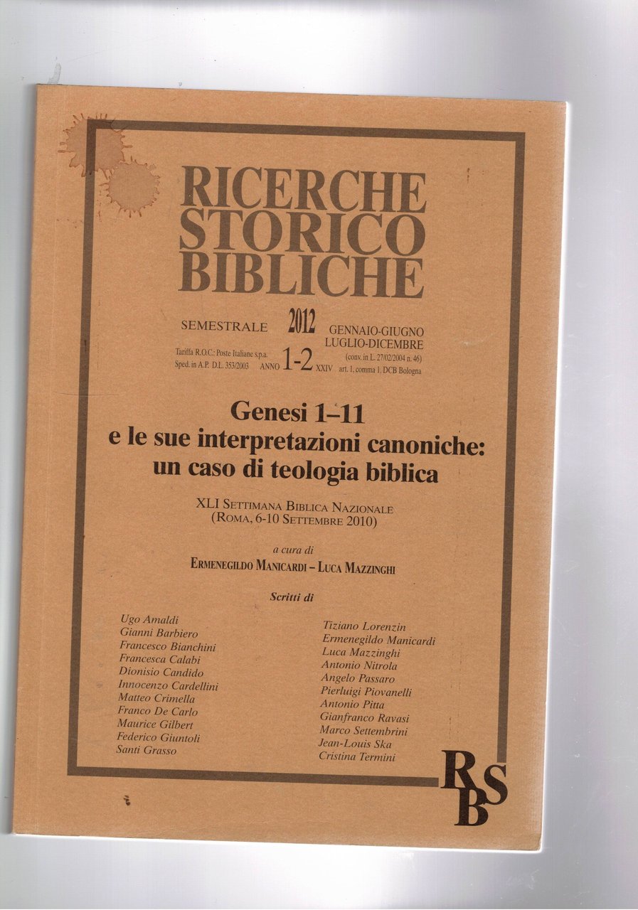 Genesi 1-11 e le sue interpretazioni canoniche: un caso di …