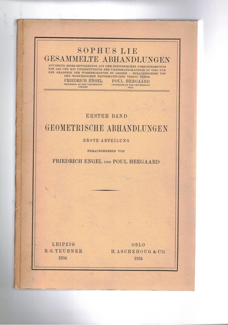 Geometrische Abhandlungen erster abteilung und zweite abteilung in due tomi.