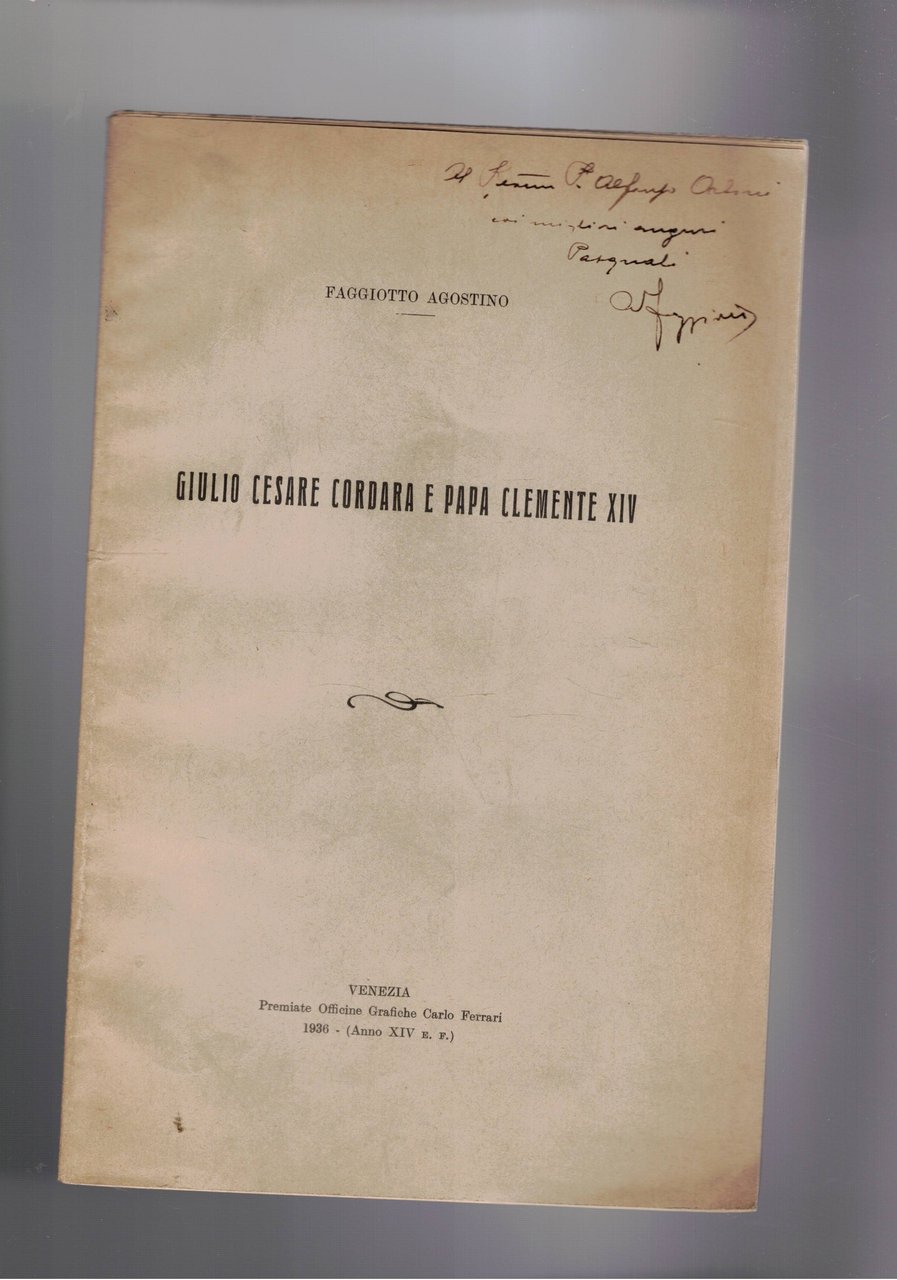 Giulio Cesare Cordara e Papa Clemente XIV. Estratto. | Immagine principale