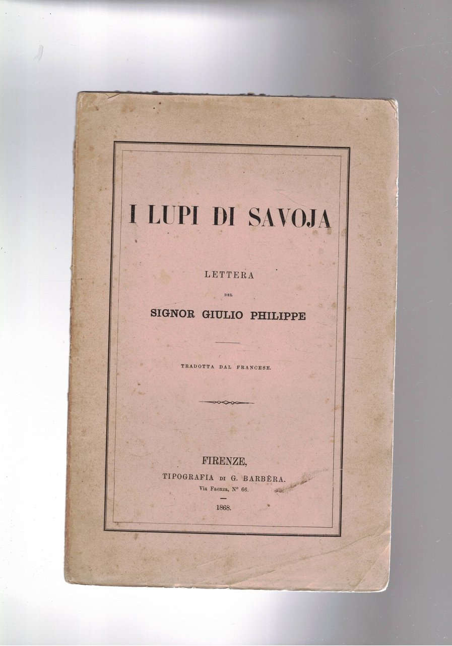 I lupi di Savoja. Lettera. | Immagine principale