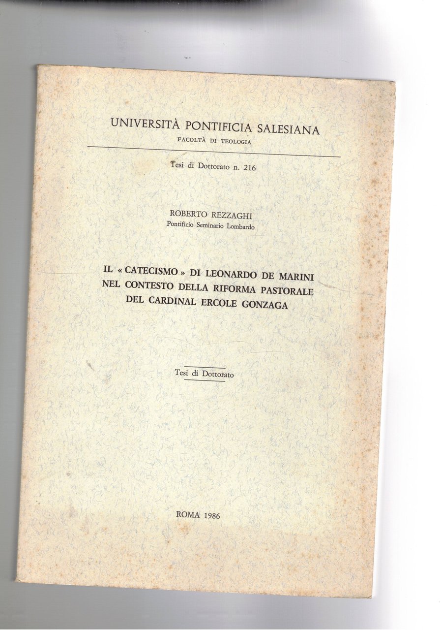Il "catechismo" di Leonardo De Marini nel contesto della riforma …