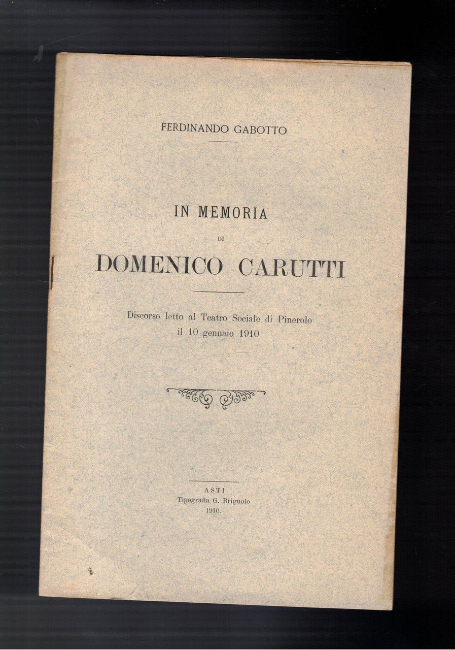 In memoria di Domenico Carutti (direttore della Biblioteca Reale di …
