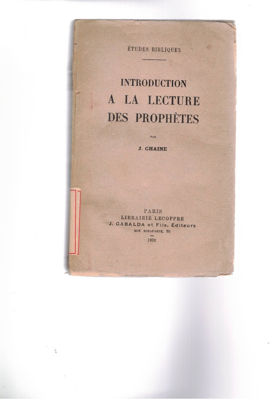 Introduction a la lecture des prophètes.