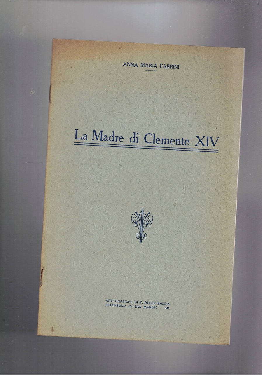 La Madre di Clemente XIV. Estratto.