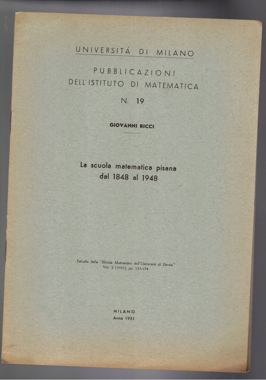 La scuola pisana dal 1848 al 1948. Estratto.