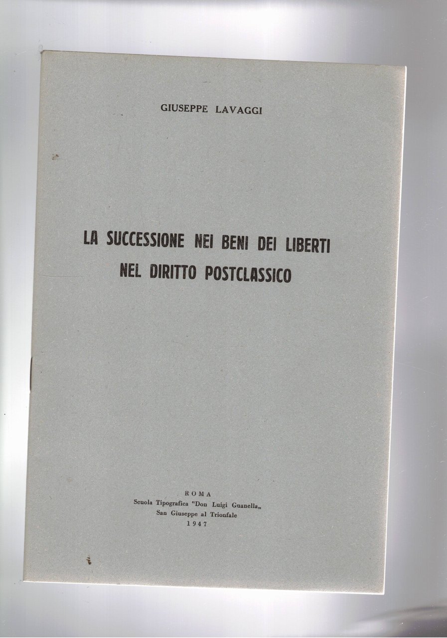 La successione nei beni dei liberti nel diritto postclassico. | Immagine principale