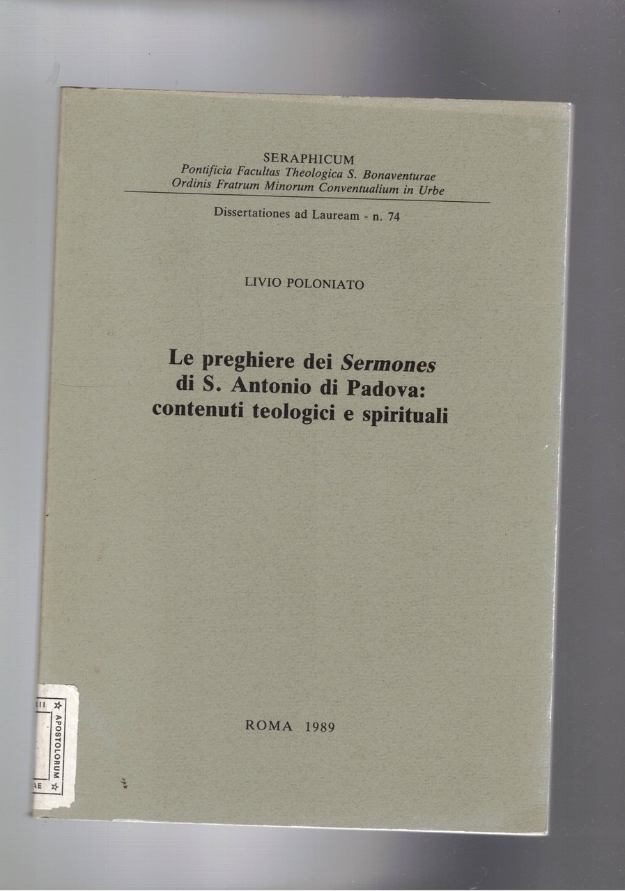 Le preghiere dei Sermones di S. Antonio di Pafova: contenuti …