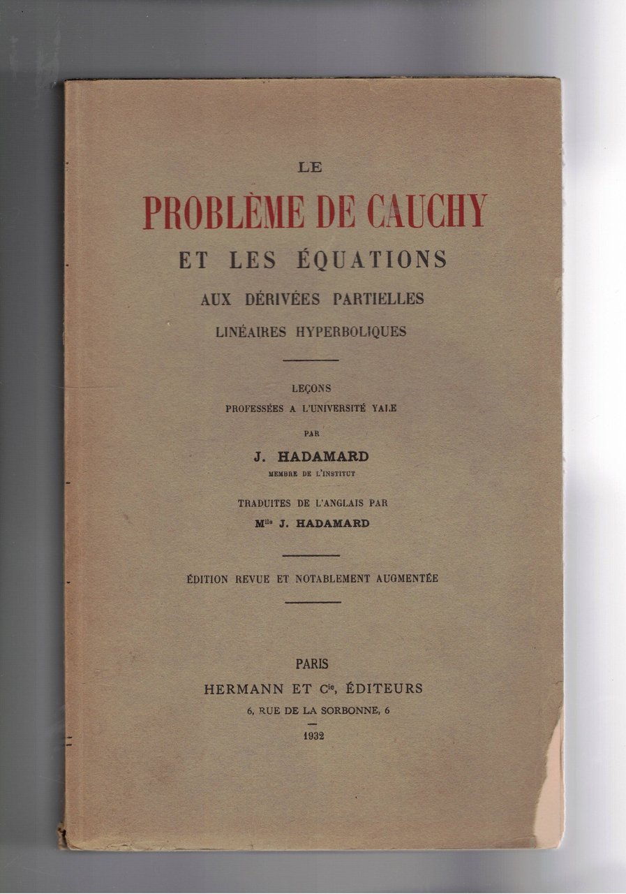 Le probleme de Cauchy et les équations aux dérivèes partielles …