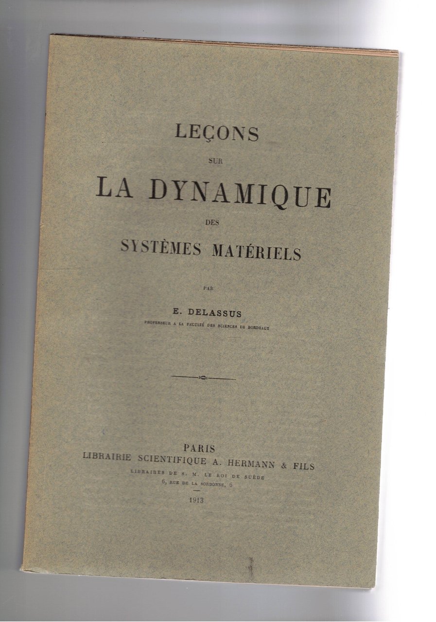 Leçon sur la Dynamique des sistèmes matériels.