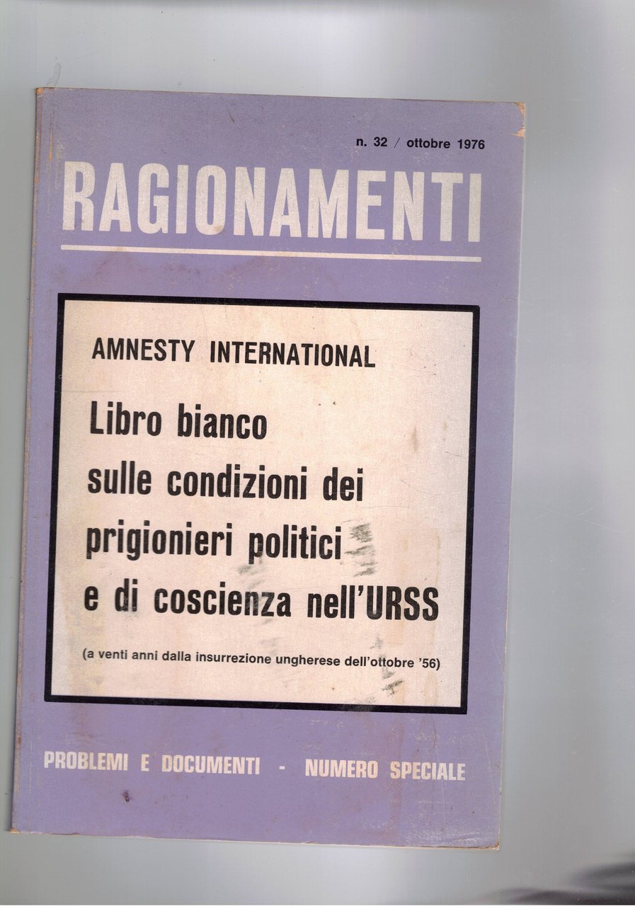 Libro bianco di Amnesty International, libro bianco sulle condizioni dei …