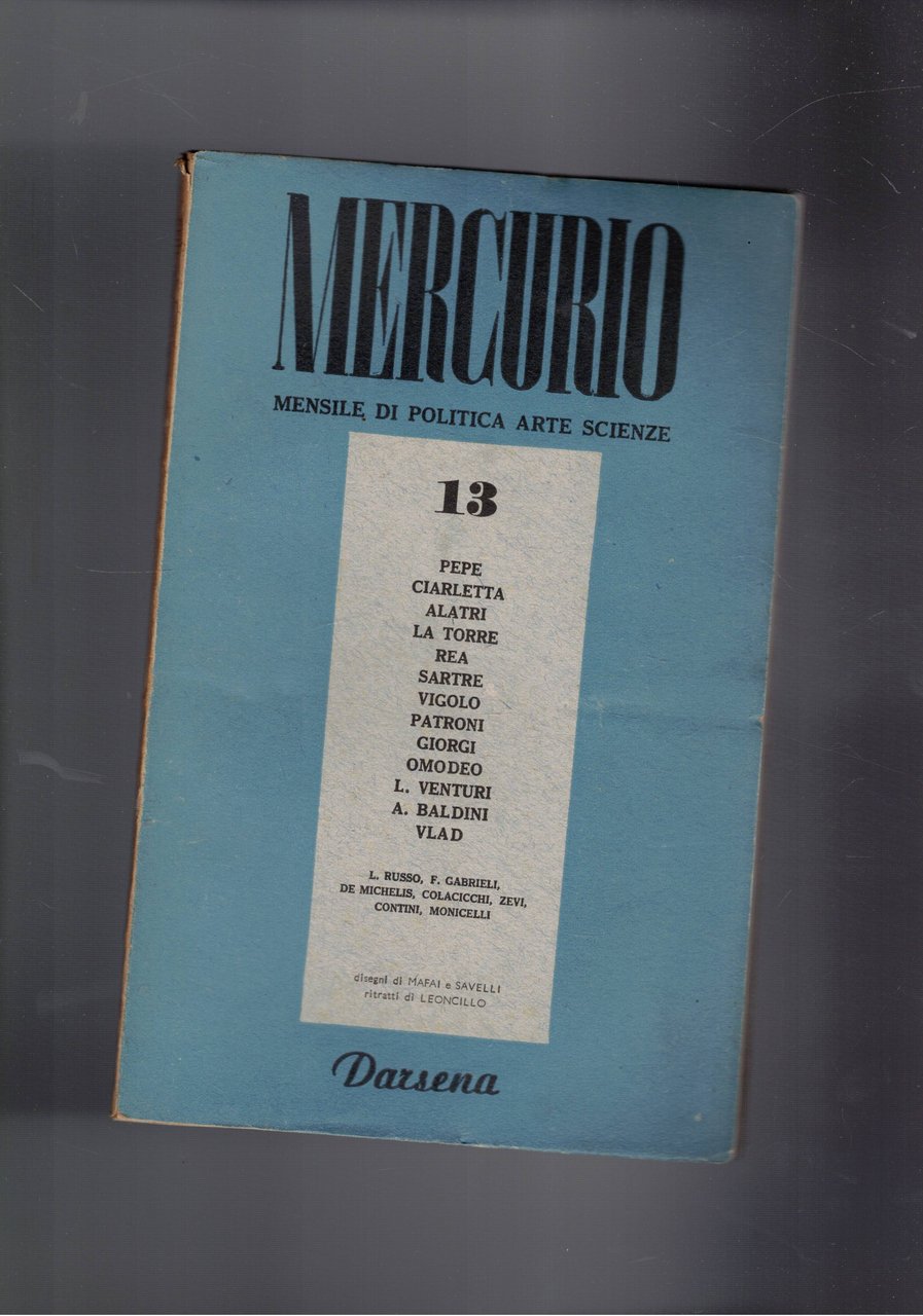 Mercurio, mensile di politica arte scienze anno II° n° 13 …
