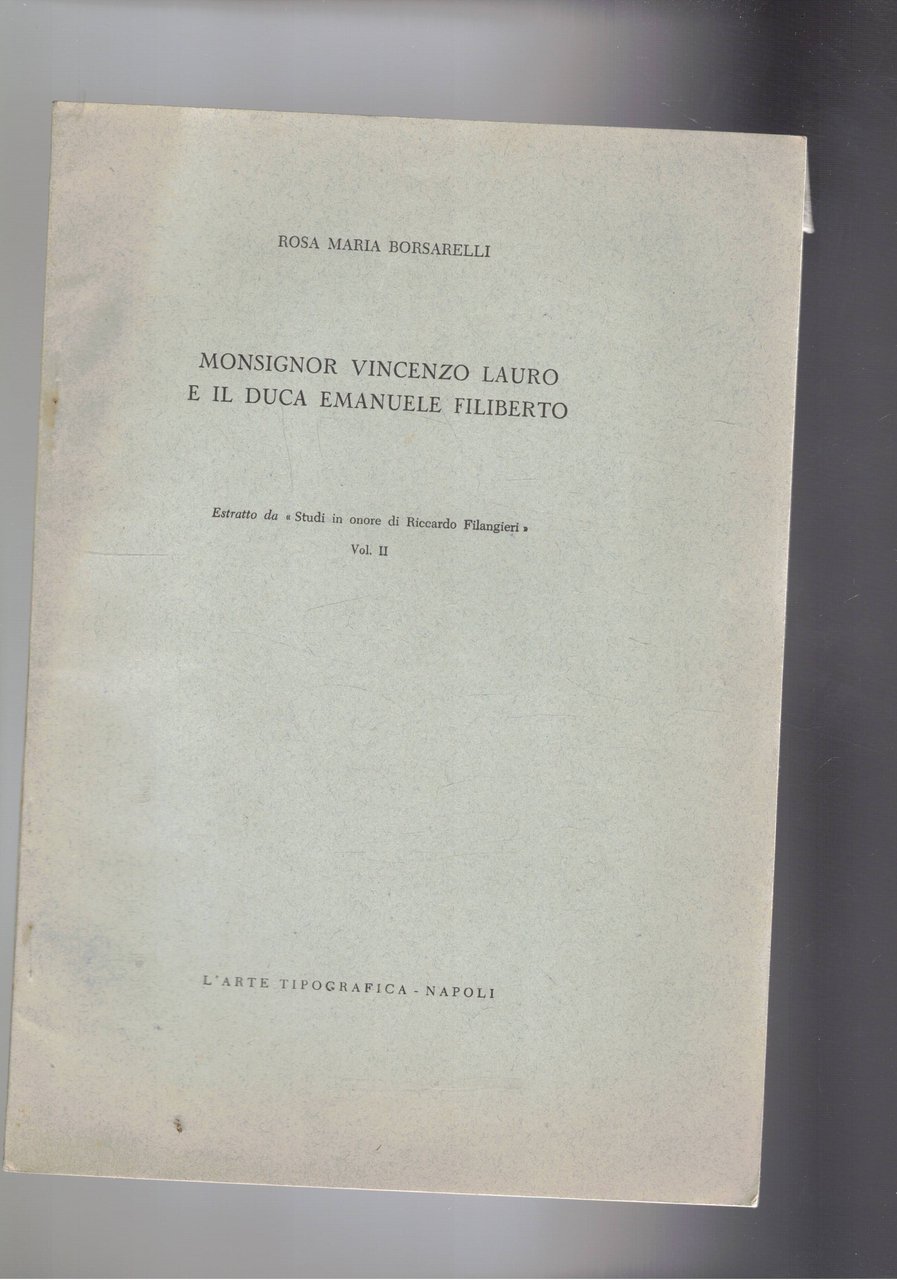 Monsignor Vincenzo Lauro e il duca Emanuele Filiberto. Estratto.