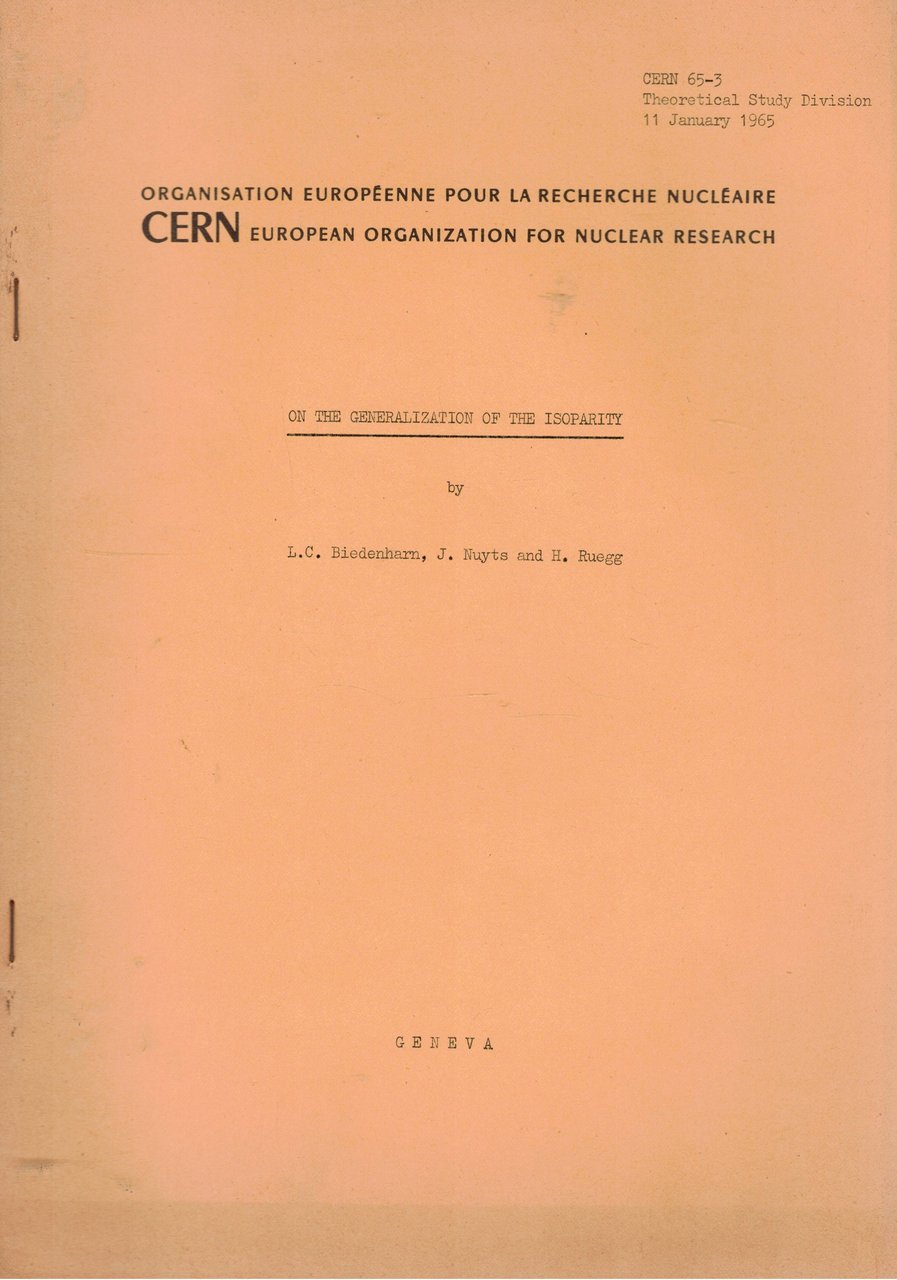 On the generalization of the isoparity.