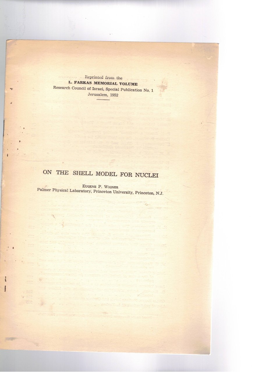 On the shell model for nuclear. Estratto.