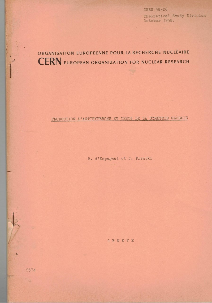 Production d'antyhyperons et tests de la symetrie globale.