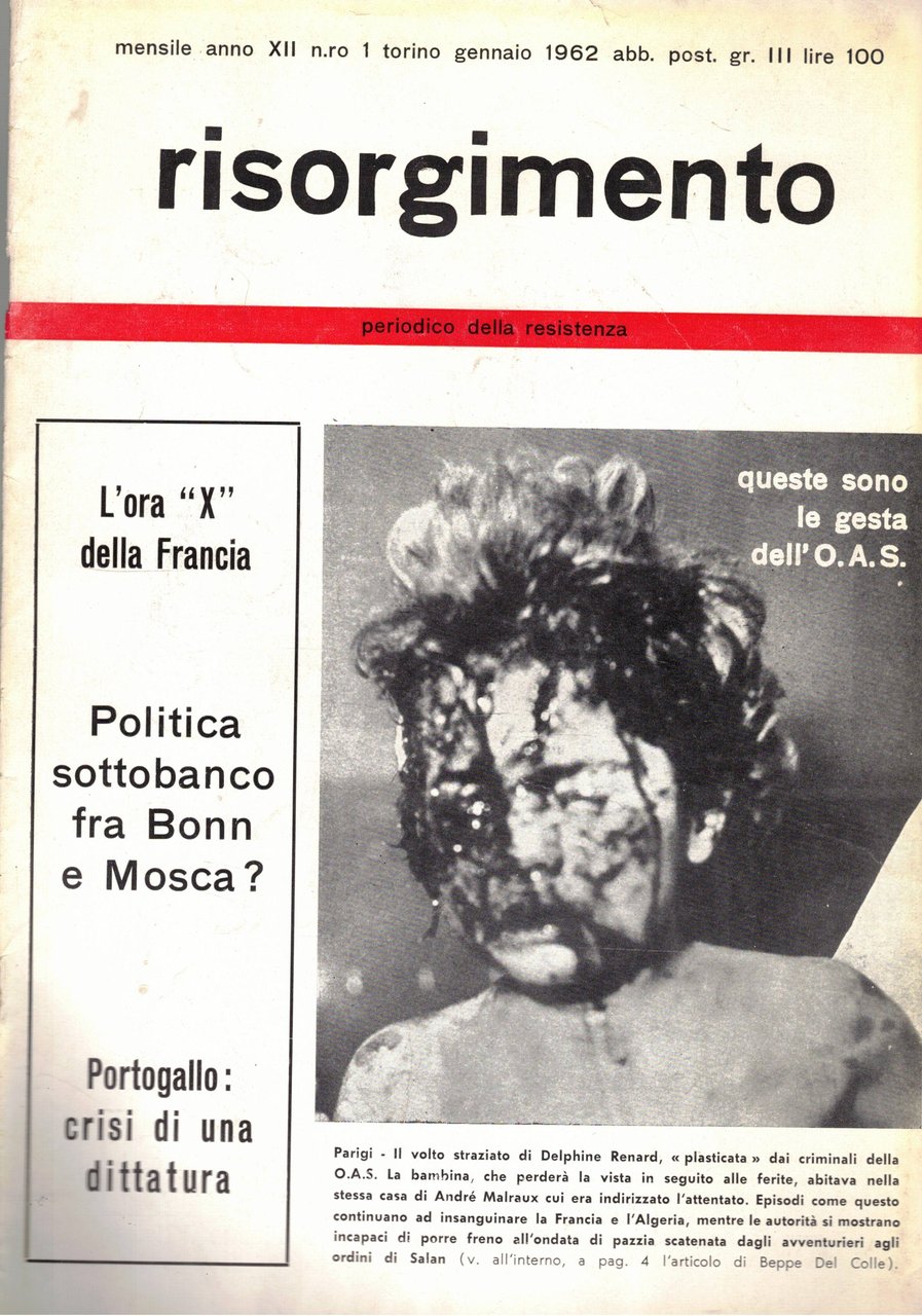 Risorgimento periodico della resistenza di Torino. Disponiamo del primo semestre …