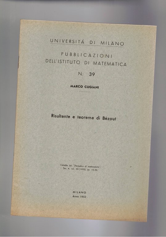 Risultante e teorema di Béuzot. Estratto.