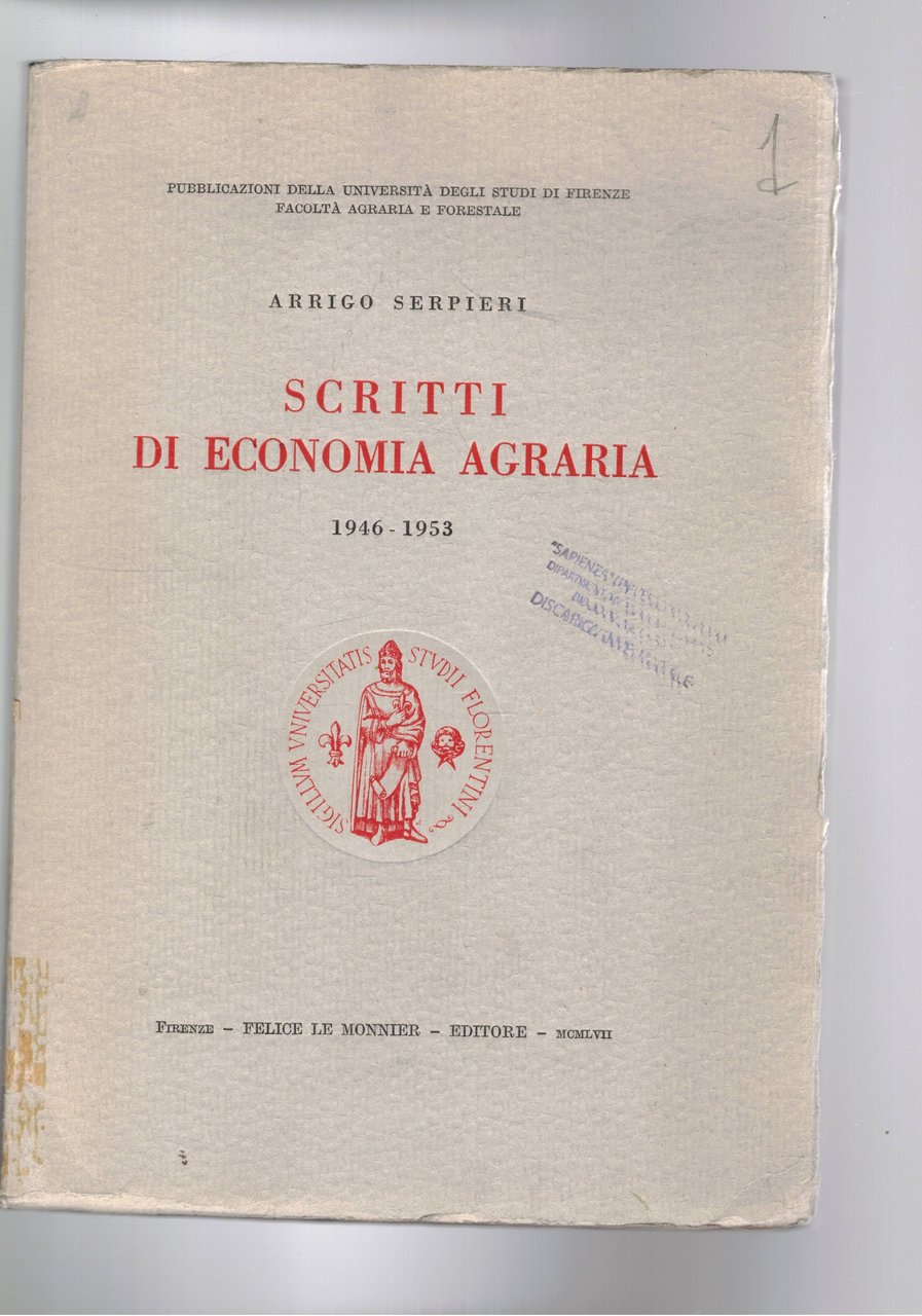 Scritti di economia agraria 1946-1953.