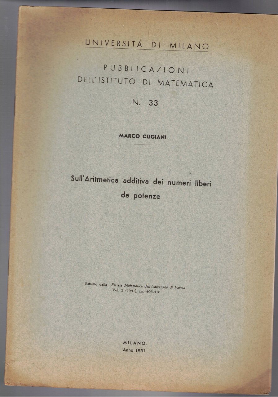 Sull'Aritmetica additiva dei numeri liberi da potenza. Estratto.