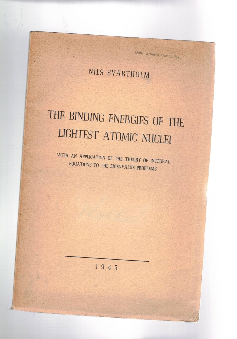 The binding energies of the lightest atomic nuclei. With an …