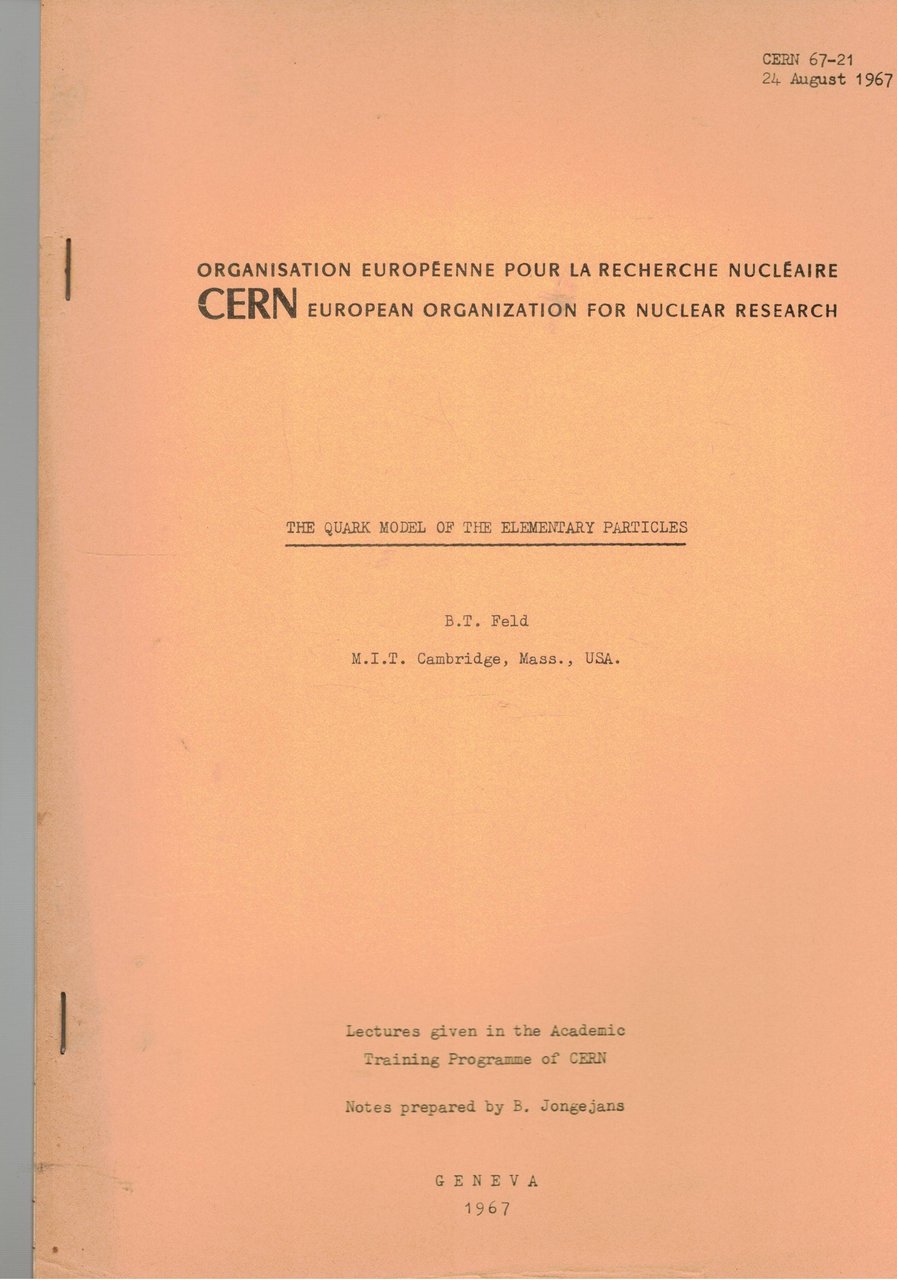 The quark model of the elementary particles.