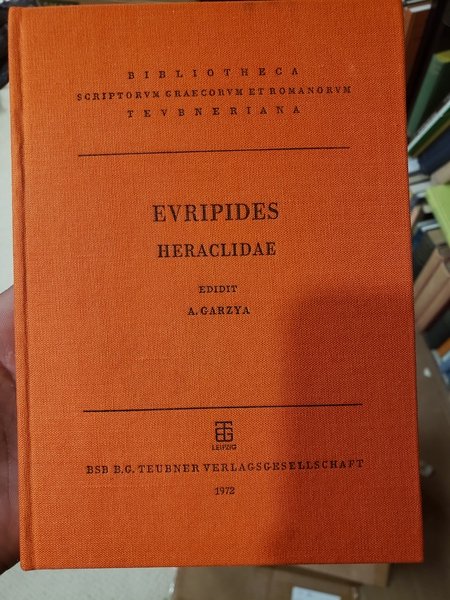 EURIPIDES: HERACLIDAE Edidit Antonius Garzya Very Good- with no dust …