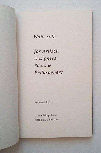 Wabi-Sabi for Artists Designers Poets & Philosophers