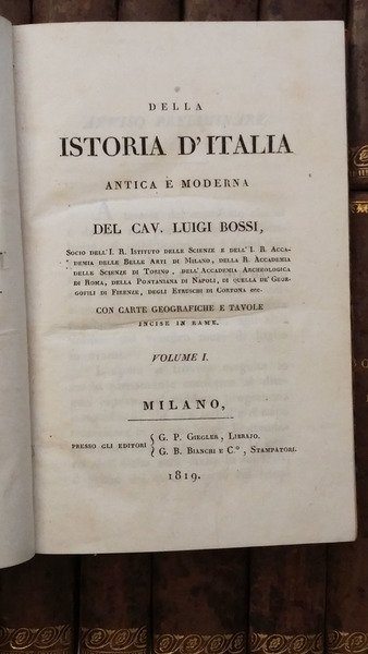 Della istoria d Italia antica e moderna del Cav. Luigi …