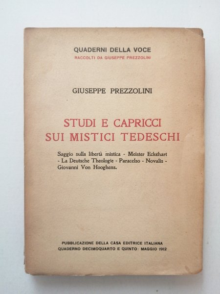 Studi e capricci sui mistici tedeschi