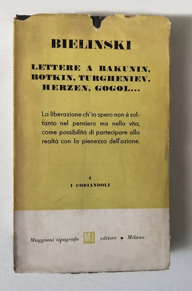 Lettere a Bakunin Botkin Turgheniev Herzen Gogol