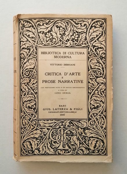 Critica d Arte e prose narrative