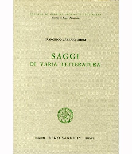 Saggi di varia letteratura.