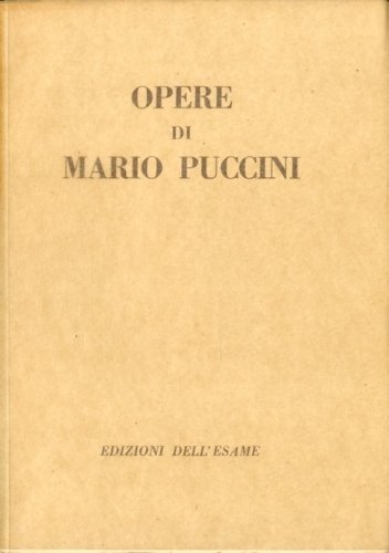 (Puccini) Opere di Mario Puccini.