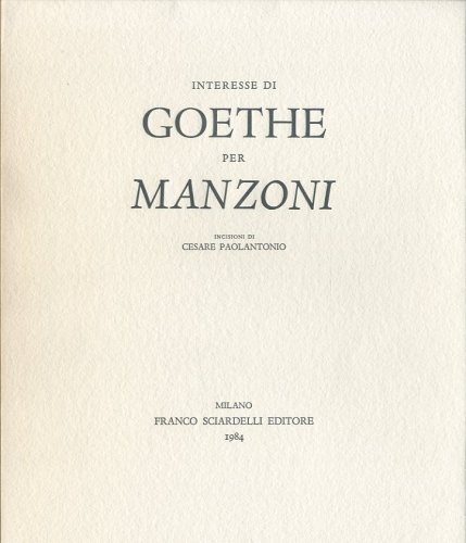 Interesse di Goethe per Manzoni.