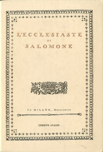 L'Ecclesiaste di Salomone (1773).