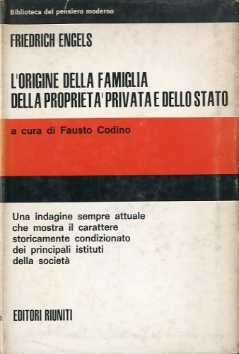 L'origine della famiglia, della proprieta' privata e dello Stato.