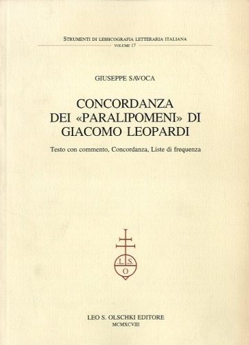 Concordanza dei 'Paralipomeni' di Giacomo Leopardi.